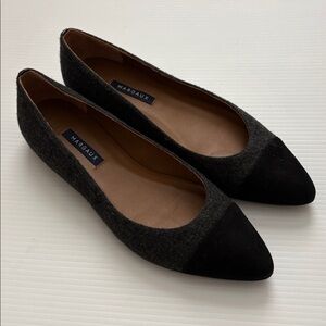 Margaux Women's The Pointe Grey Flannel Charcoal and Black Flats 39N